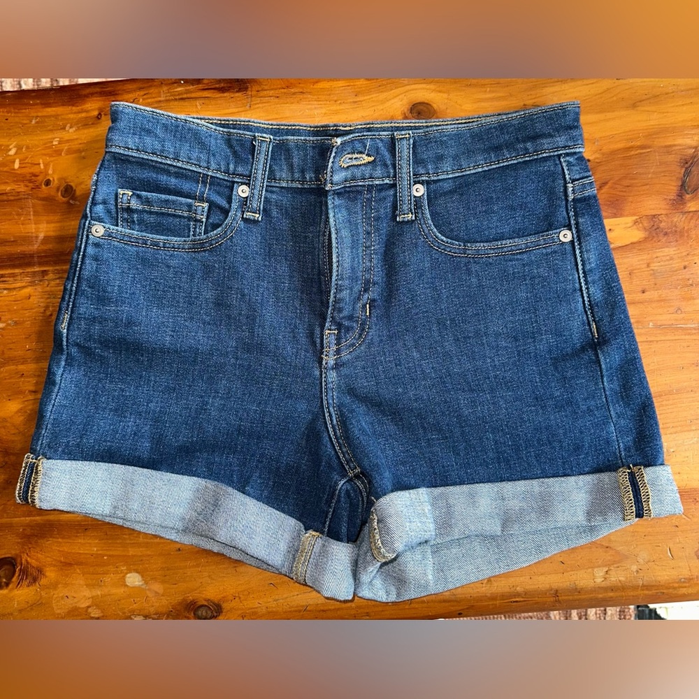 Banana Republic Premium Denim High Rise Roll-Cuff Women's Shorts Sz 26